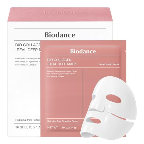 BIODANCE Bio-Collagen Real Deep Mask, Hydrating Overnight Hydrogel Mask, Pore Minimizing, Plumping, Elasticity Improvement, Korean Skin Care, Valenti