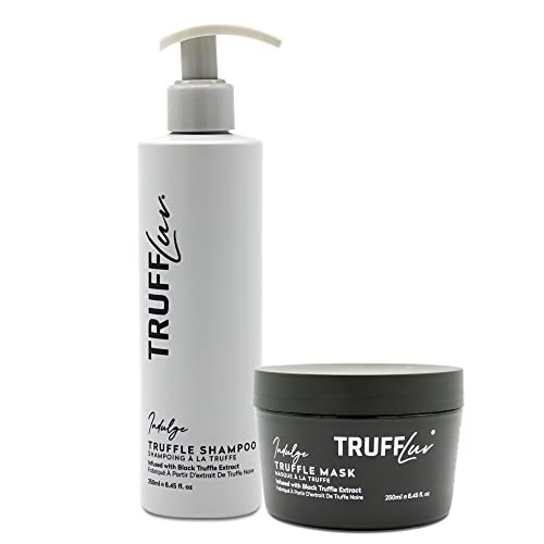 TruffLuv Indulge Collection Truffle Clarifying Shampoo & Hydrating Strengthening Mask with Black Truffle Extract, 8.45 Fl Oz Duo, Paraben & Sulfate F