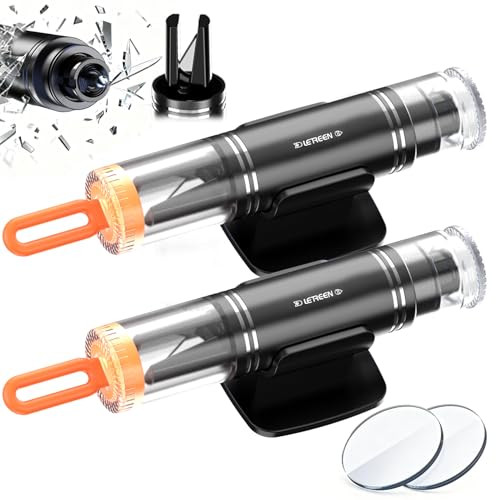 LETREEN 4 PCS Car Window Breaker, 2-in-1 Window Breaker Seatbelt Cutter, Glass Breaker Car Safety Hammers, Auto Car Escape Tool, Emergency Glass Hamm