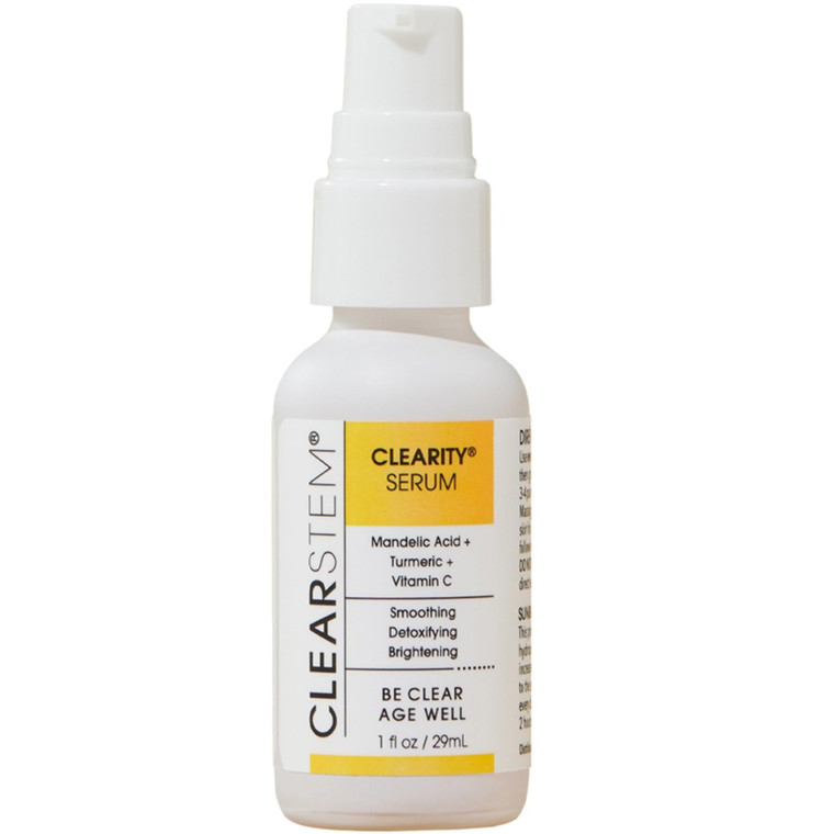 CLEARSTEM - CLEARITY The Blackhead Dissolver Mandelic Acid Serum - Vitamin C, Turmeric, Collagen Boost - All Skin Types - Facial Skin Care Products -