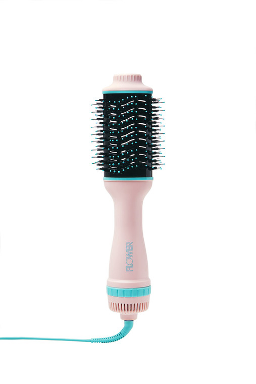 Flower Beauty Ceramic Hot Air Styling Brush - Professional Tangle-Free Styling Adds Volume & Shine While Drying Hair - 3 Heat & Cool Customizable Set