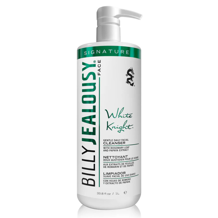 Billy Jealousy White Knight Gentle Daily Facial Cleanser with Non-Abrasive Exfoliators Ideal for All Skin Types, Men's Face Wash Formulated with Appl