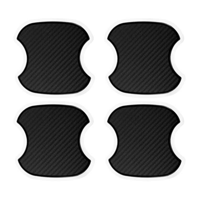 smilfuy 4PCS Car Door Handle Cup Scratch Protectors, TPU Carbon Fiber Door Bowl 3D Sticker, Universal Door Handle Protective Film for Most Cars (Medi