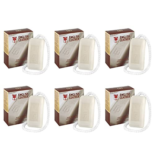 Dana English Leather Soap On A Rope for Men (6 Pack)