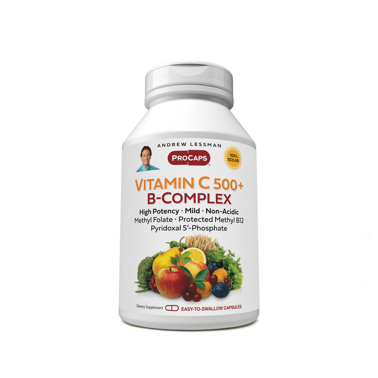ANDREW LESSMAN Vitamin C 500 Plus B-Complex 360 Capsules - Non-Acidic Vitamin C Plus Citrus Bioflavonoids for Immune System and Anti-Oxidant Support.