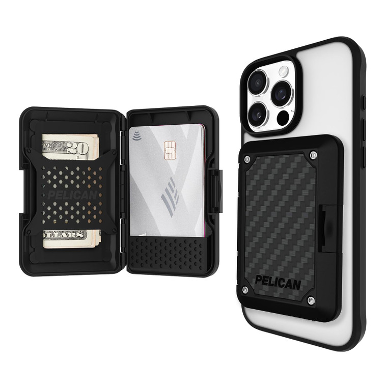Pelican iPhone MagSafe Wallet with RFID Blocking - Military STD Snap-On Magnetic Phone Wallet for Cash and Phone Card Holder - Detachable Card Holder