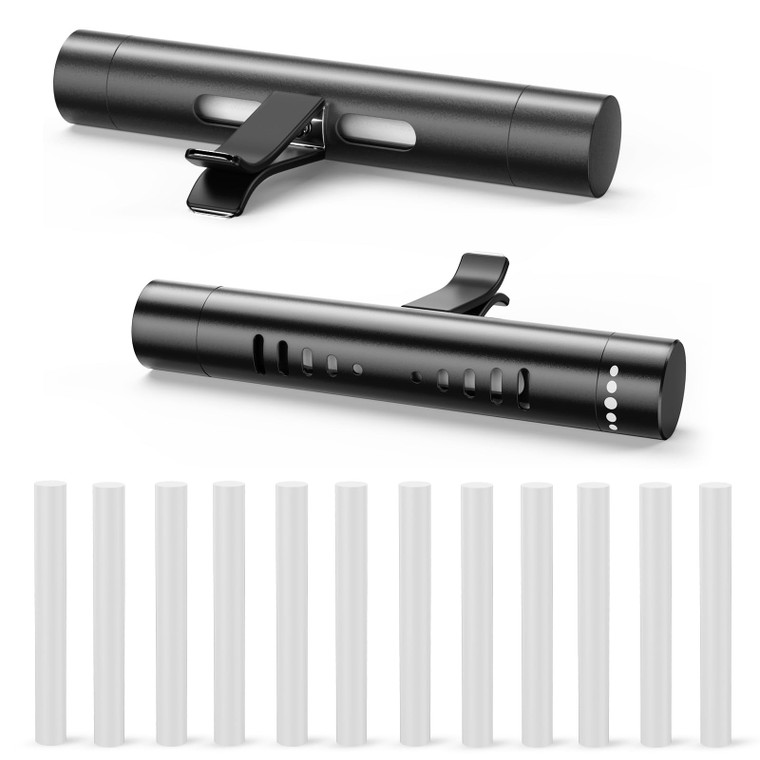 QECQEC 2pcs Car Air Freshener Diffuser Vent Clips?With 12 Odorless Refill Sticks,Essential Oil Car Diffuser Suitablefor:Car,Bathroom,OfficeScenario,C