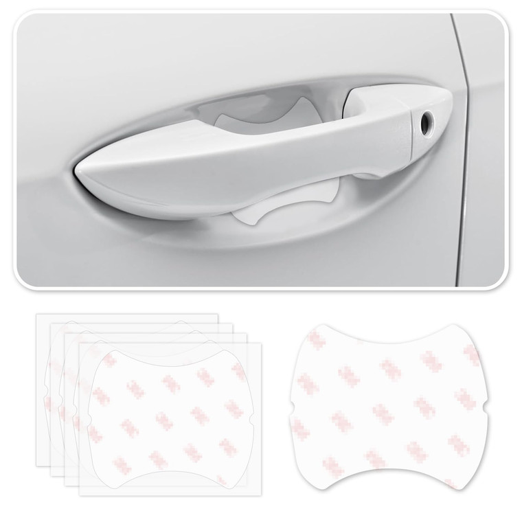 4Pcs Car Door Handle Protector,Waterproof Anti-Scratch Stickers Covers,Transparent Universal Car Door Handle Protector Accessories