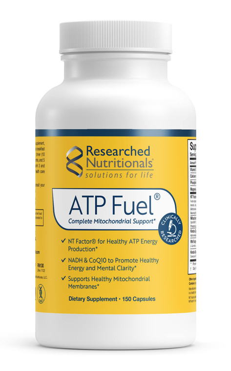 Researched Nutritionals ATP Supplements for Cellular Health & Energy Support - ATP Fuel - Vitamin E, CoQ10 & NADH to Promote Mental Clarity & Healthy