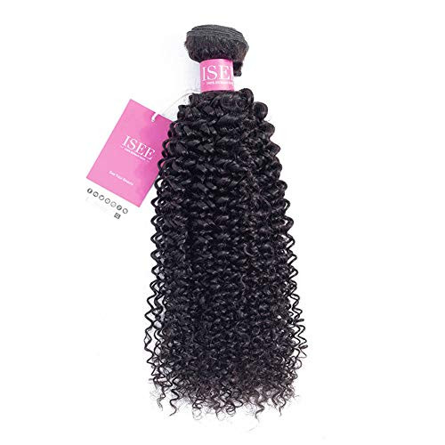 ISEE Hair Virgin Malaysian Deep Curly Jerry Curly Human Hair One Bundles,100% Unprocessed Human Hair Extensions Natural Black Can Be Dyed (26'')
