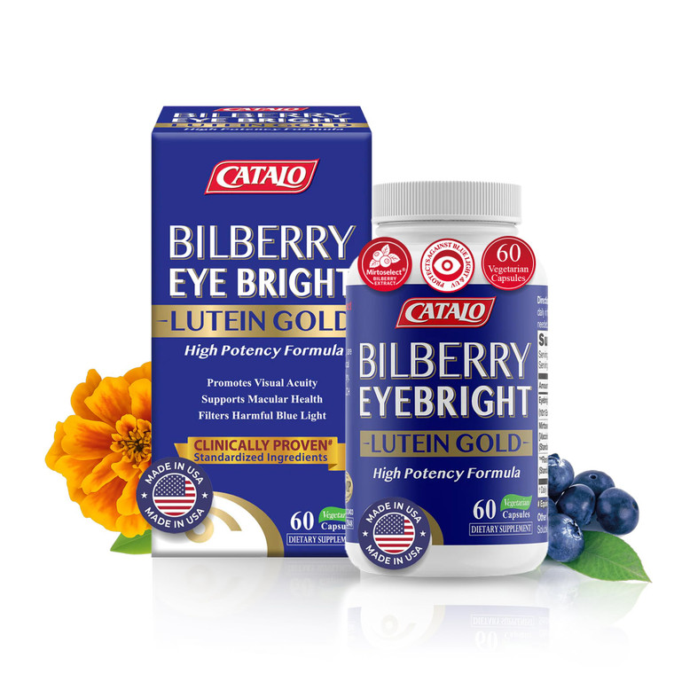 Bilberry Eyebright Extract Gold - for Fatigue & Blurry Vision - Eye Vitamins with Bilberry Lutein and Zeaxanthin Supplements for Eye Clarity -Halal -