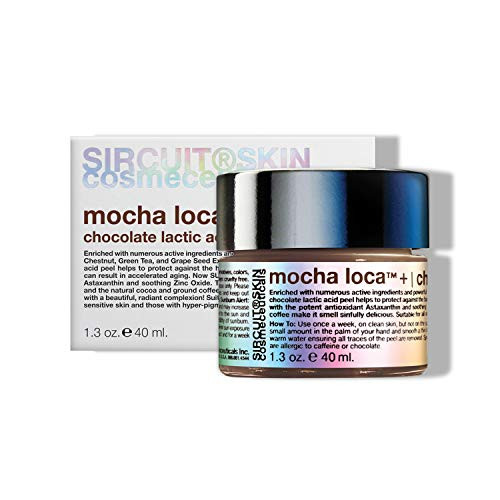 Sircuit Skin MOCHA LOCA+ Chocolate Lactic Acid Peel - Gentle Facial Peel-Off Mask with Soothing Coffee - Anti-Aging + Helps Protect Skin Against Free