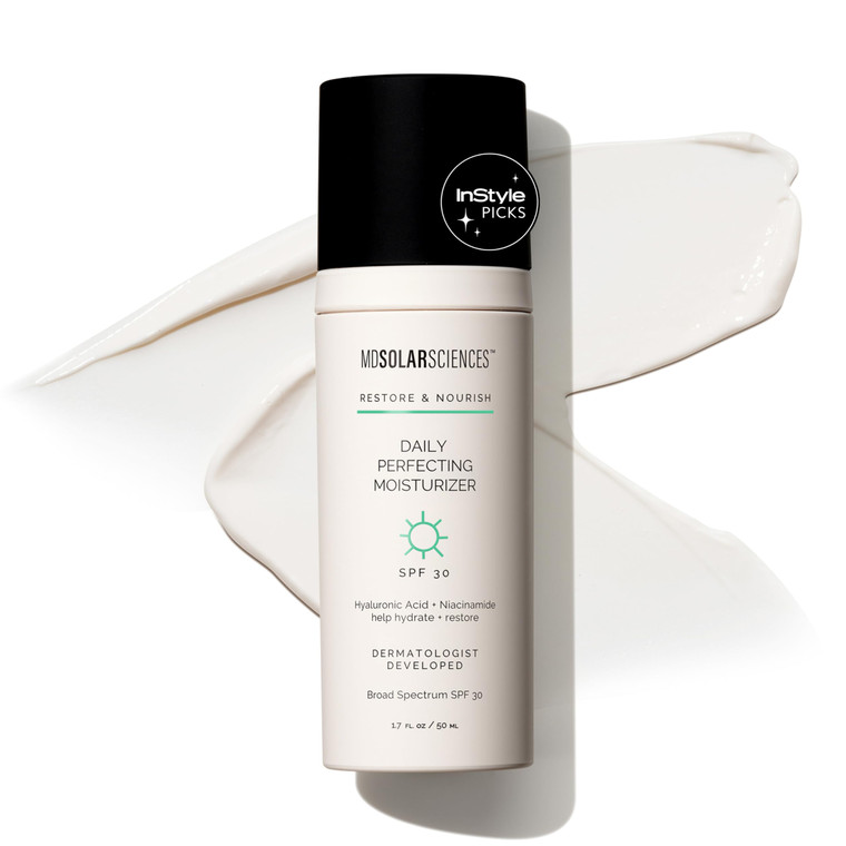 MDSolarSciences Daily Perfecting Moisturizer SPF 30 | Lightweight Face Moisturizer Sunscreen with Hyaluronic Acid, Niacinamide & Vitamin C | Hydratin