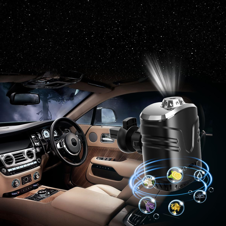 Star Lights for Car, Star Projector with Air Freshener, Ceiling Ambient Light with 6 Scents, Auto On/Off, Vent Clip Accent Light with Diffuser (Starr