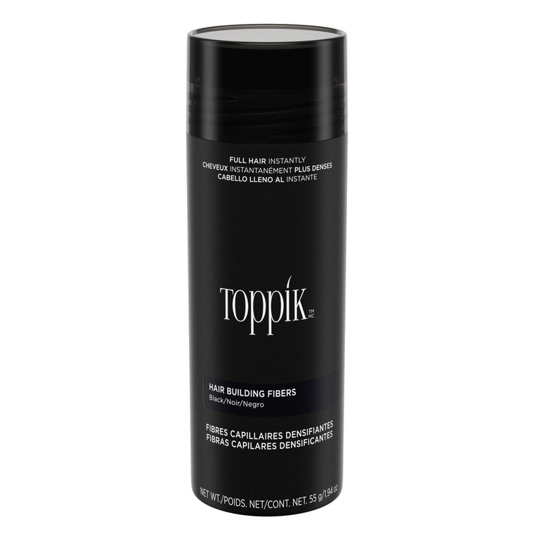 Toppik Hair Building Fibers, Black, 55g Fill In Fine or Thinning Hair, Instantly Thicker, Fuller Looking, 9 Shades for Men & Women, Keratin Protein F