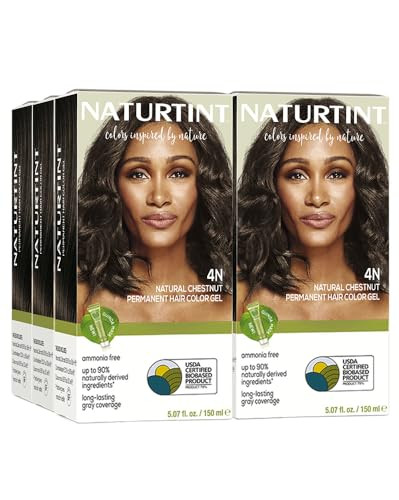 Naturtint 4N Natural Chestnut Permanent Hair Color (Pack of 6), Ammonia Free, Vegan, Cruelty Free, up to 100% Gray Coverage, Long Lasting Results (Pa