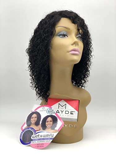 Mayde Beauty Human Hair Invisible Hand-Tied Lace Part Wig Wet N Wavy Deep Curl (NATURAL)