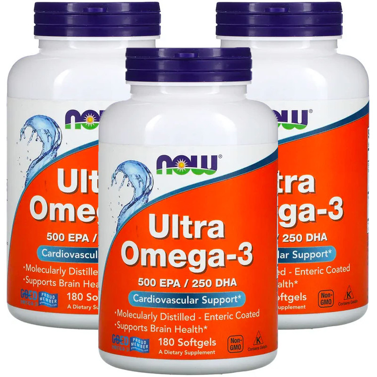 Now Foods Now Foods, (3 Pack) Ultra Omega-3, 180 Softgels