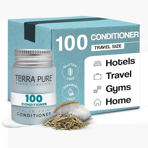 Travel Size Hotel Conditioner 100 Count 1oz Bottles Guest Amenities for Hotels Vacation Rentals & Short Term Rentals Paraben Free White Tea and Cocon