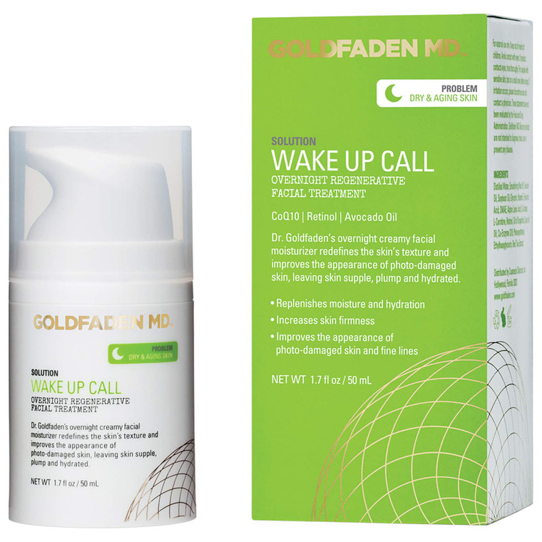 Dr. Goldfadens Wake Up Call Night Facial Moisturizer Night Cream for Dry & Aging Skin | w/Alpha Lipoic Acid, Avocado Oil Retinol, Co-enzyme Q10 1.7 f
