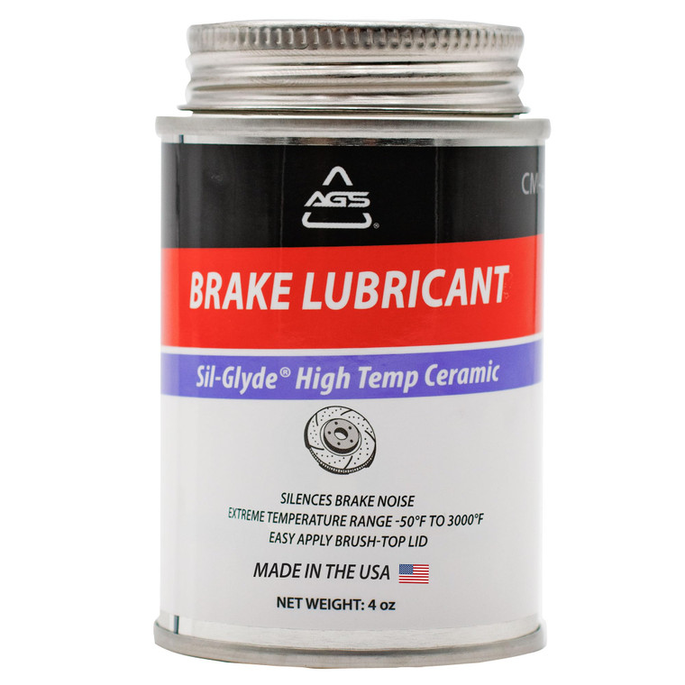 AGS Automotive Solutions Brush Top Can Ceramic-Glyde Silicone Brake Lubricant, 4oz, Compatible with Ceramic and Metallic Brake Pads, Noise Reduction