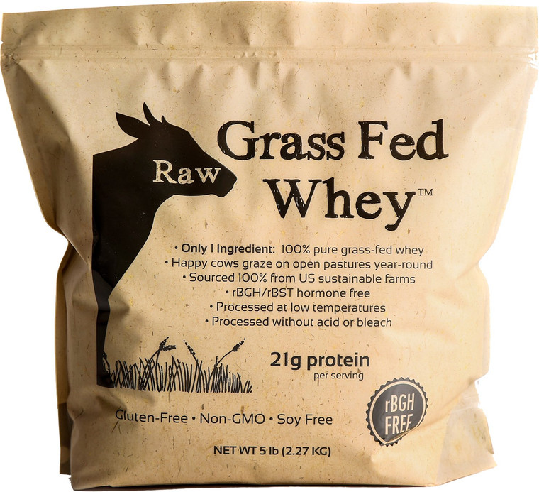 Raw Grass Fed Whey Protein Powder  Unflavored, Only 1 Ingredient: 100% Pure Grass-Fed Whey from Happy, Healthy Cows  Undenatured, Non-GMO, Hormone-