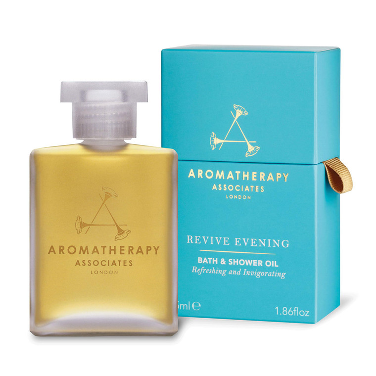 Aromatherapy Associates Revive Evening Bath and Shower Oil  Natural Hydrating Oil with 3 Essential Oils to Refresh Mind, Body, and Spirit (1.86 oz)