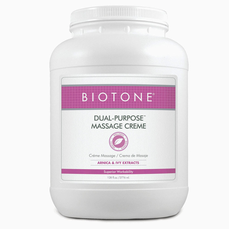 BIOTONE Dual-Purpose Massage Crème with Arnica and Ivy Extracts, Pure Ingredients, Effortless Glide, Luxurious Feel, More Workability, Less Reapplica