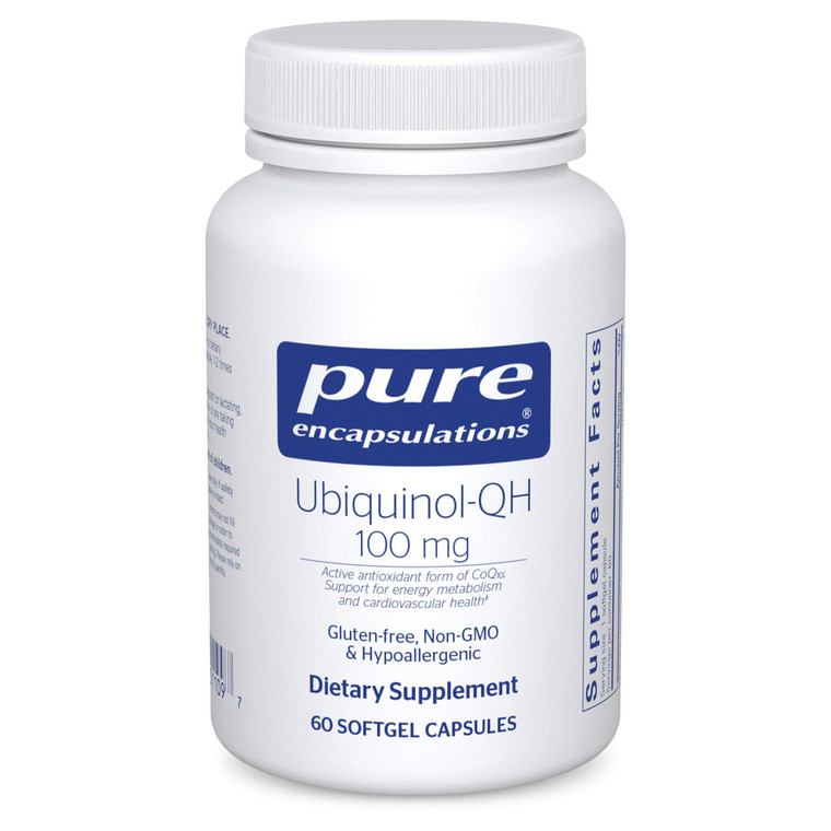 Pure Encapsulations Ubiquinol-QH - 100 mg CoQ10 - Supports Energy Metabolism & Heart Health* - Coenzyme Antioxidants Supplement - Non-GMO - 60 Softge