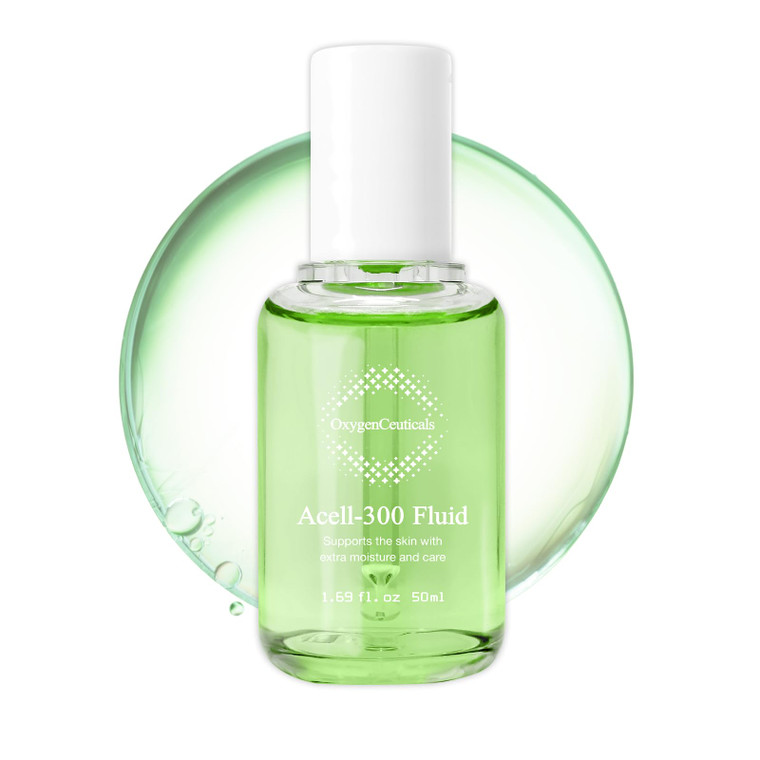 OxygenCeuticals Acell-300 Fluid  Patented ACELL-300 Complex with Plant-Based Oils, Strengthens Skin Barrier & Locks Moisture, Oil-Free Hydrating Amp