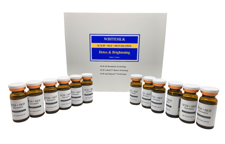 WHITESILK (85%) Human Stem Cell & (10%) PDRN Anti-Aging & Repair Ampoule Serum (12 Vials, 120ml) for Youthful, Radiant Skin!