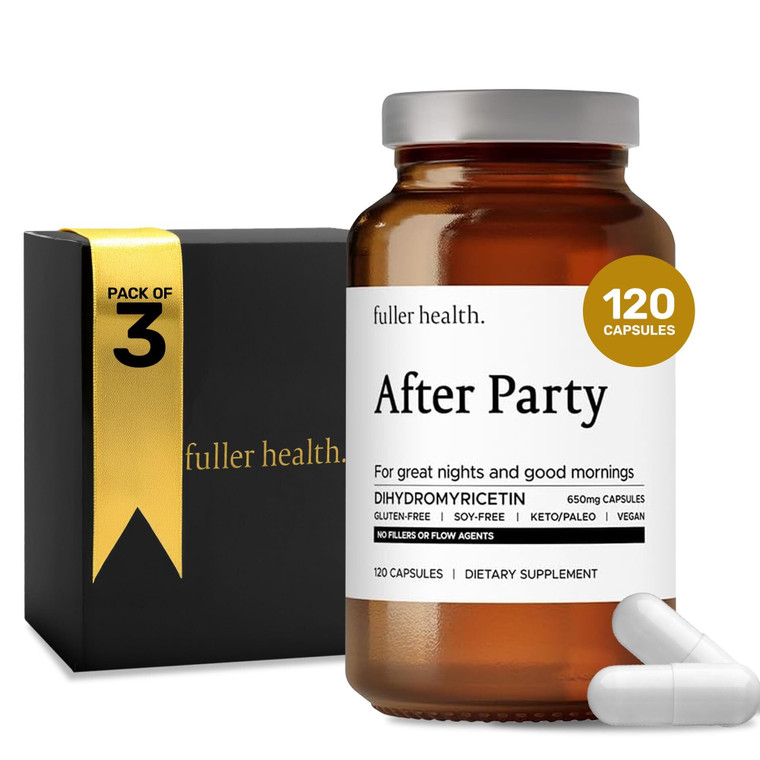 Fuller Health After Party DHM Dihydromyricetin Supplement | Supports Liver, Metabolism, Energy Levels, Post-Celebration Relief | Feel Refreshed, 650m