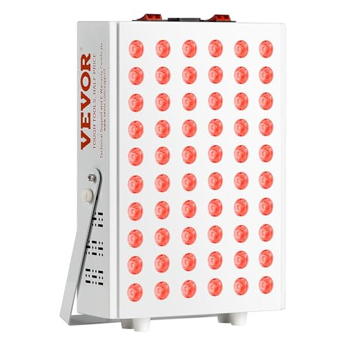 VEVOR Red Light Therapy for Body Face, 60 Dual-Chip LEDs, Red 660nm & Near Infrared 850nm Combo, High Power Red Light Therapy Panel for Recovery, Pai