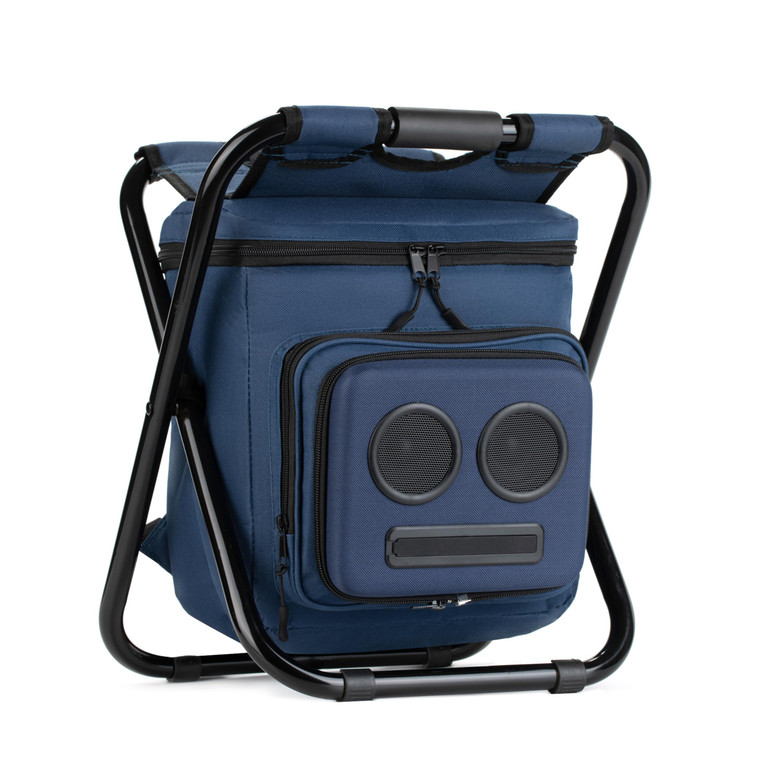 SUPER REAL Backpack Cooler Chair with Speakers. 20-Watt Bluetooth Speakers for Parties/Festivals/Boat/Beach/Camping. Rechargeable, Works with iPhone