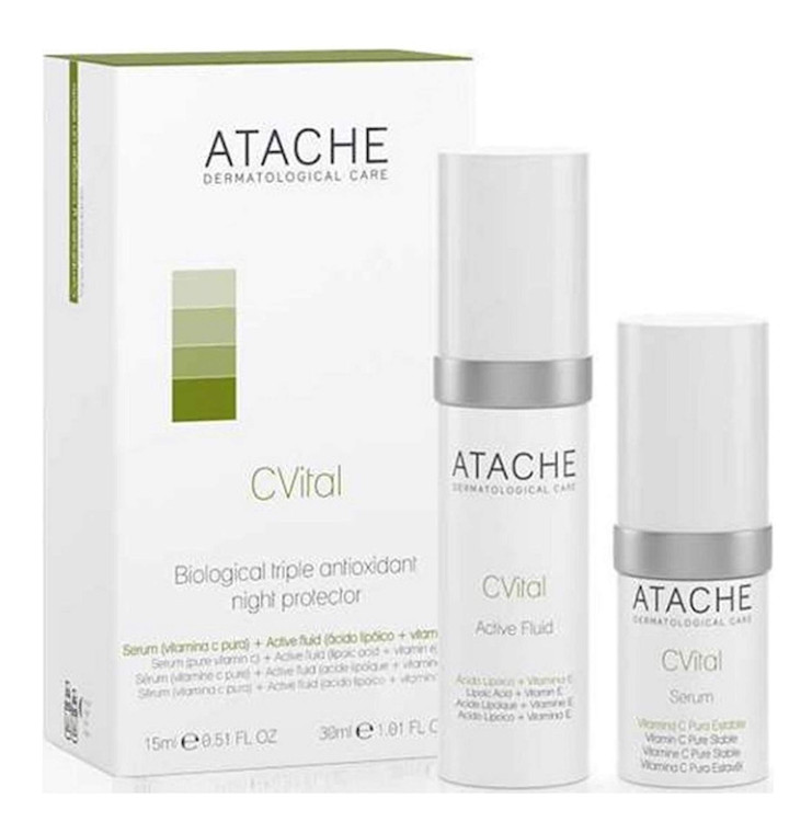 C Vital Biological Triple-Antioxidant Night Protector: SERUM (Pure Vitamine C) + ACTIVE FLUID (Lipoic Acid + Vitamine E) by atache
