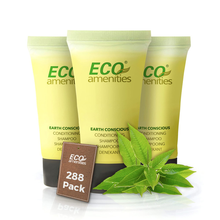 ECO Amenities Conditioning Shampoo, Travel Size Shampoo and Conditioner Sets, Mini Shampoo & Conditioner Sets - 2 in 1 Shampoo & Conditioner, Green T