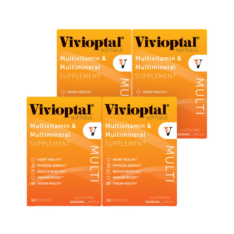 Vivioptal Multi, 90 Softgels (1 Year Supply), Multivitamin & Multimineral, Gluten Free, German Formula
