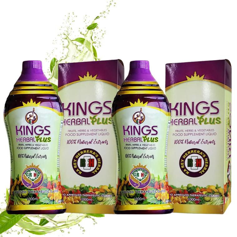 KINGS Herbal Plus Food Supplement 1000ml, Fruits, Herbs & Vegetable Fusion (2 Bottles)