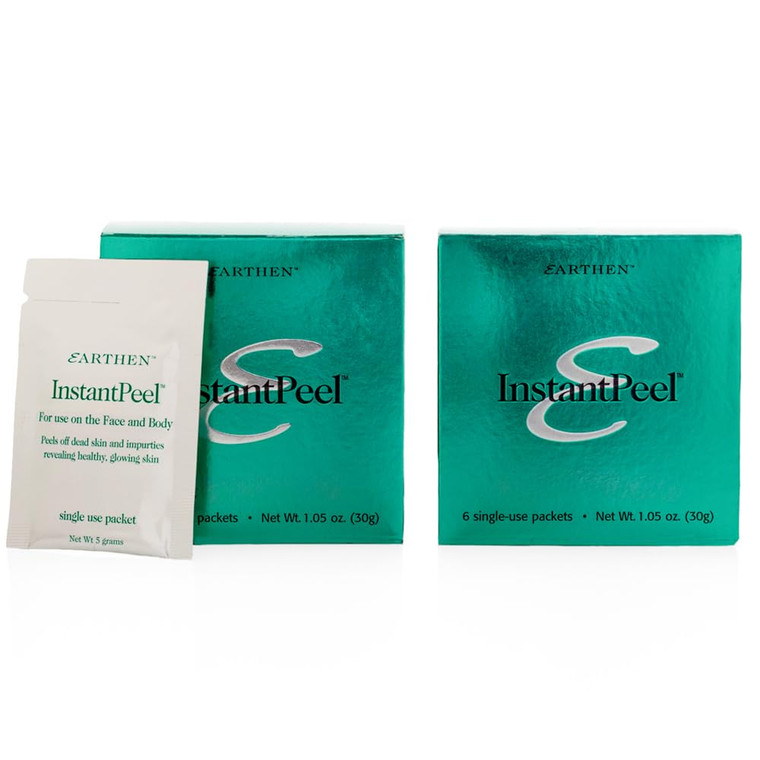Earthen SkinCare InstantPeel Dead Skin Remover Skin Exfoliant  Safe for Sensitive Skin - 6 Packets/Box (2-Pack)
