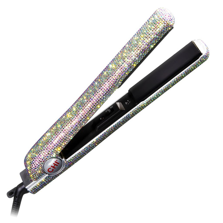 CHI The Sparkler Lava Ceramic Flat Iron, Special Edition, Hair Straightener for an Even & Smooth Finish, 11 Foot Cord for Convenience, 1" Iron, Silve