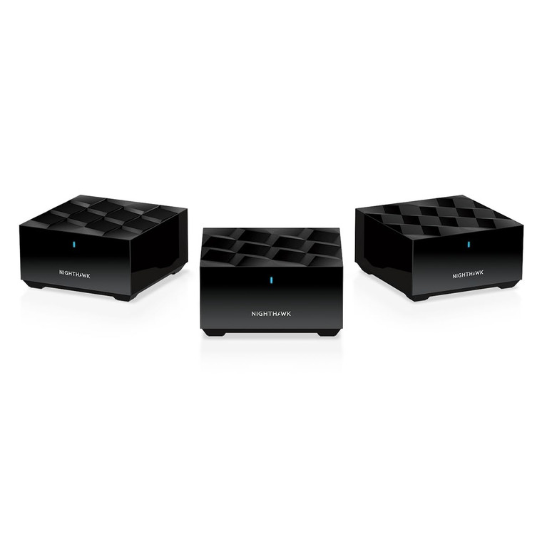NETGEAR Nighthawk Tri-Band Whole Home Mesh WiFi 6 System (MK73S)  Router + 2 Satellite Extenders - 3Gbps Speed - Coverage up to 4,500 sq. ft., 25 De