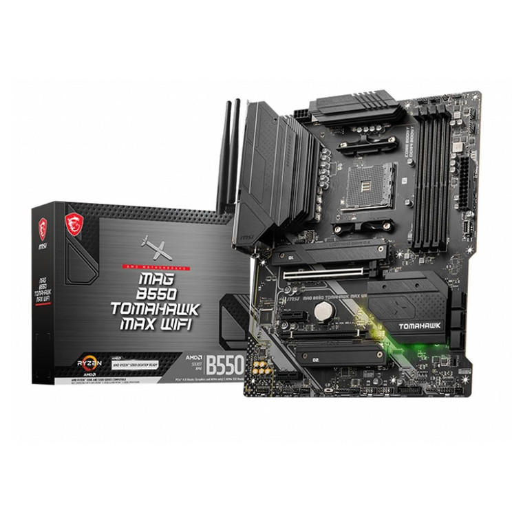 MSI MAG B550 Tomahawk MAX WiFi Gaming Motherboard (AMD Ryzen 5000 Series, AM4, DDR4, PCIe 4.0, SATA 6Gb/s, M.2, USB 3.2 Gen 2, HDMI/DP, Wi-Fi 6E, Blu