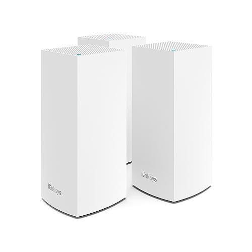 Linksys Mesh WiFi 6 Velop Tri-Band with Apple HomeKit Connect 120 Devices WiFi Extender Replacement 8100 Sq Ft Coverage MX12600-3PK