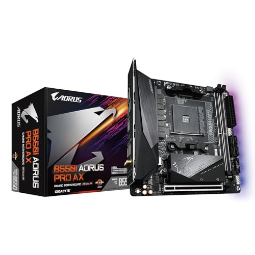 GIGABYTE B550I AORUS PRO AX AMD AM4 ITX Motherboard, Supports Ryzen 5000/4000/3000 Series, DDR4, 6+2 Power Phase, 2X M.2, PCIe 4.0, USB-C, WiFi 6, 2.