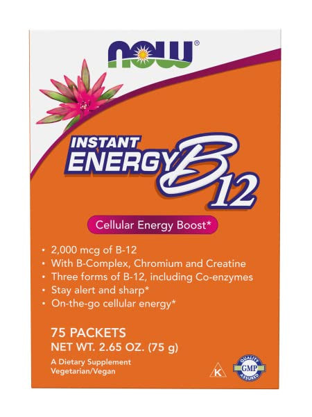 Now Foods Instant Energy B-12, 75 Packets (Pack of 2)