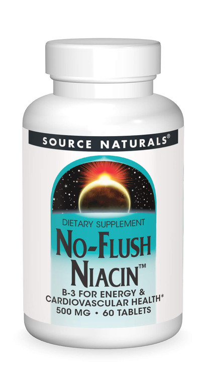 Source Naturals No-Flush Niacin, B-3 500 mg - 60 Tablets
