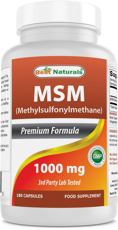 Best Naturals MSM 1000 mg 180 Capsules