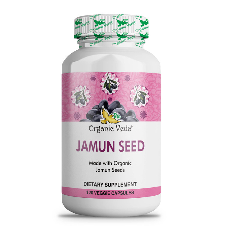 Organic Jamun Seed Capsules, Indian BlackBerry -100% Natural Jamun Seed Supplement - Eugenia Jambolana Capsules Promotes Soft Radiant Skin, Energy &