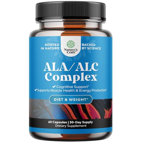 Pure Alpha Lipoic Acid Supplement with Acetyl L-Carnitine - Natural ALA ALC Amino Acids Boost Memory Support Mental Performance and Raise Energy Leve