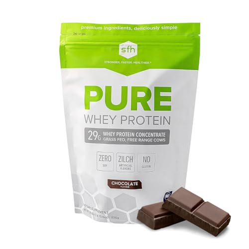 SFH Pure Whey Protein Powder (Chocolate) Best Tasting Grass Fed Whey | All Natural | Non-GMO, No Artificials, Soy Free, Gluten Free | (Chocolate, 31.